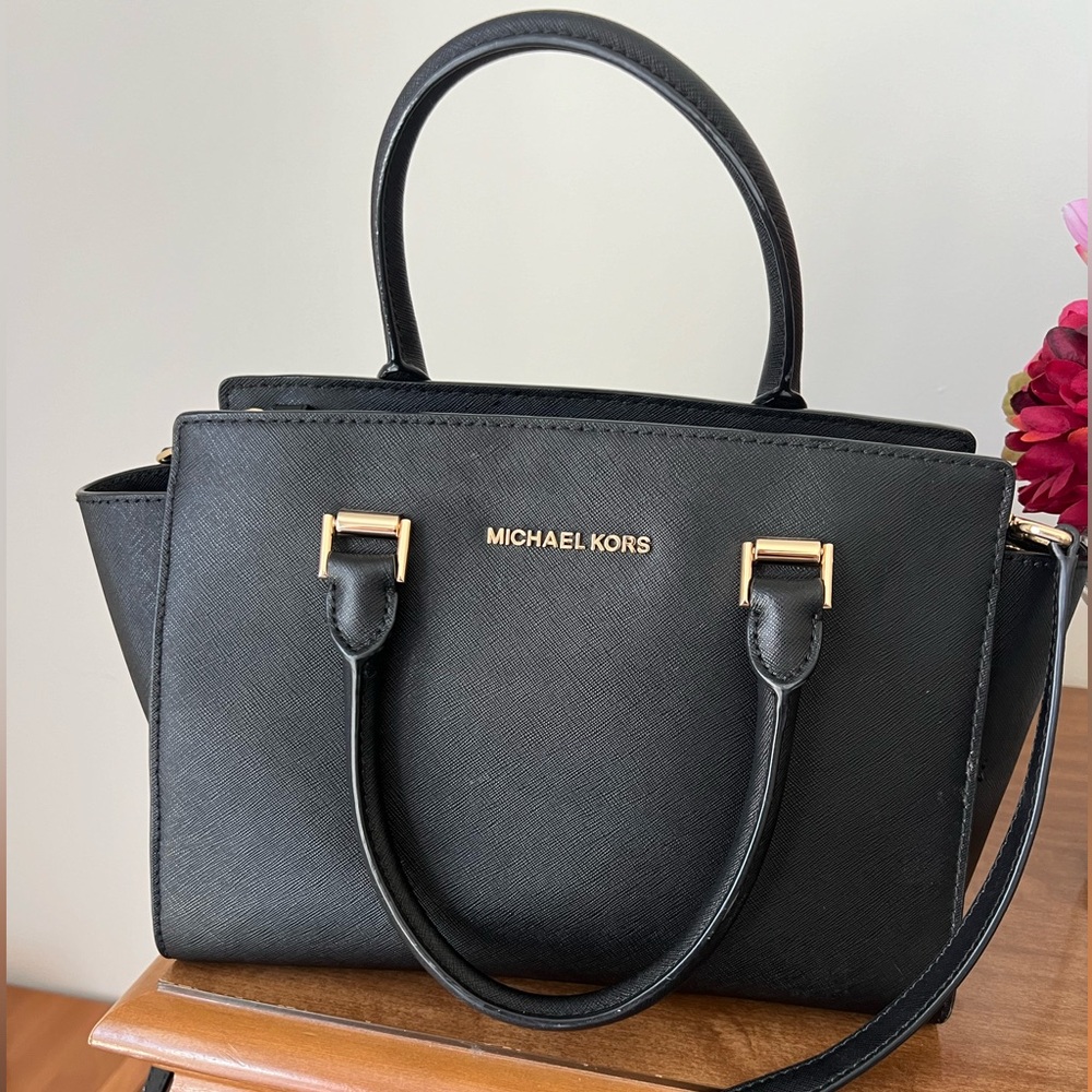 Michael Kors Saffiano Leather Top Zip Satchel